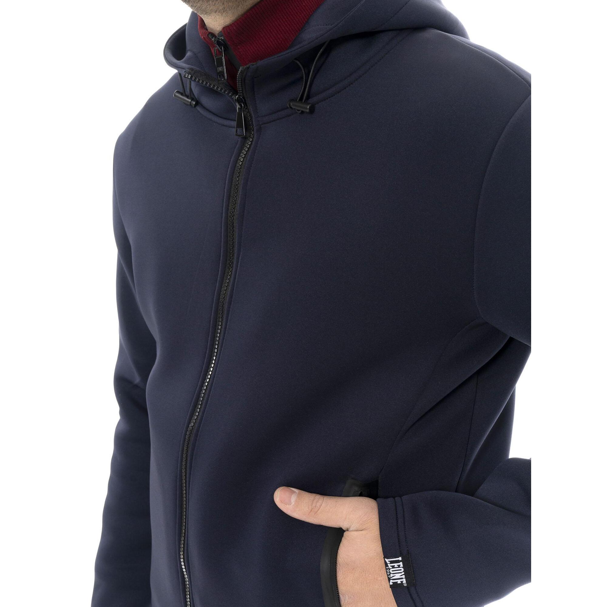 Giacca da uomo con cappuccio e zip, in neoprene Leone 1947 Soft Basic
