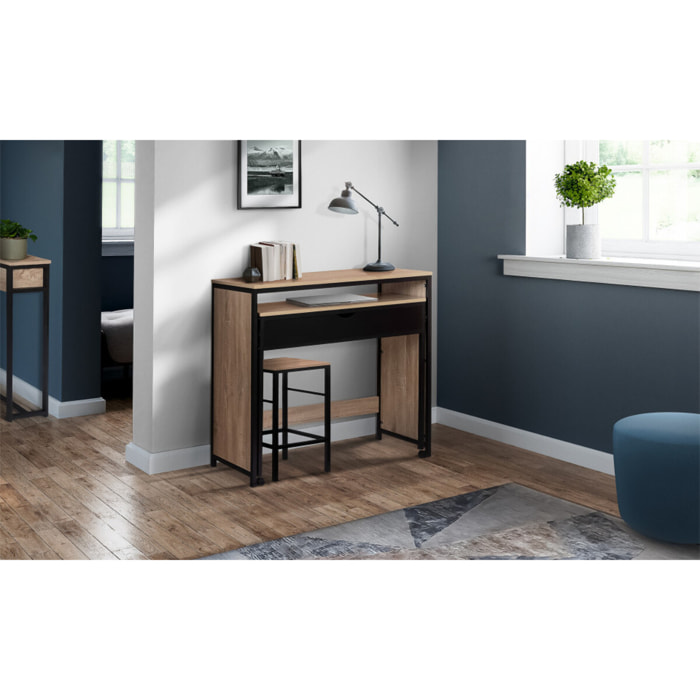 Bureau extensible Memphis bois et noir