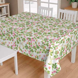 Mantel antimanchas Flowers - 100% algodón -