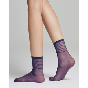 Calzino velato Iris con righe in trasparenza