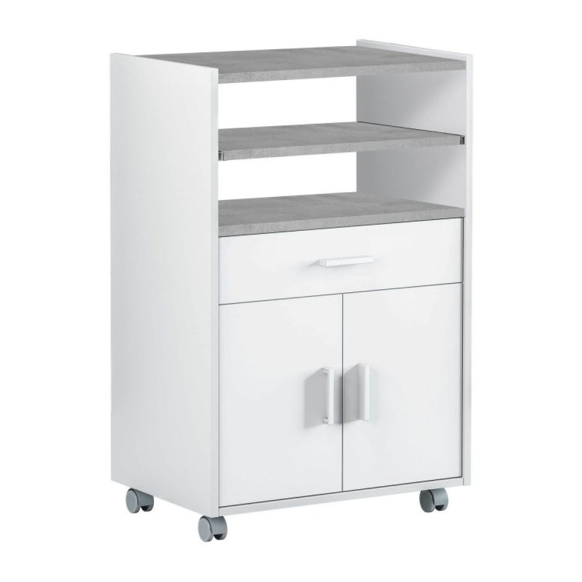 Mueble microondas Basic Blanco Artik (Blanco Mate) - Gris Cemento