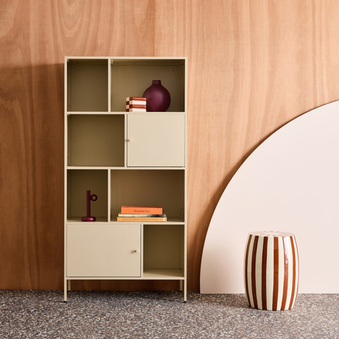 Buffet, meuble de rangement industriel métal 8 compartiments OKLAHOMA