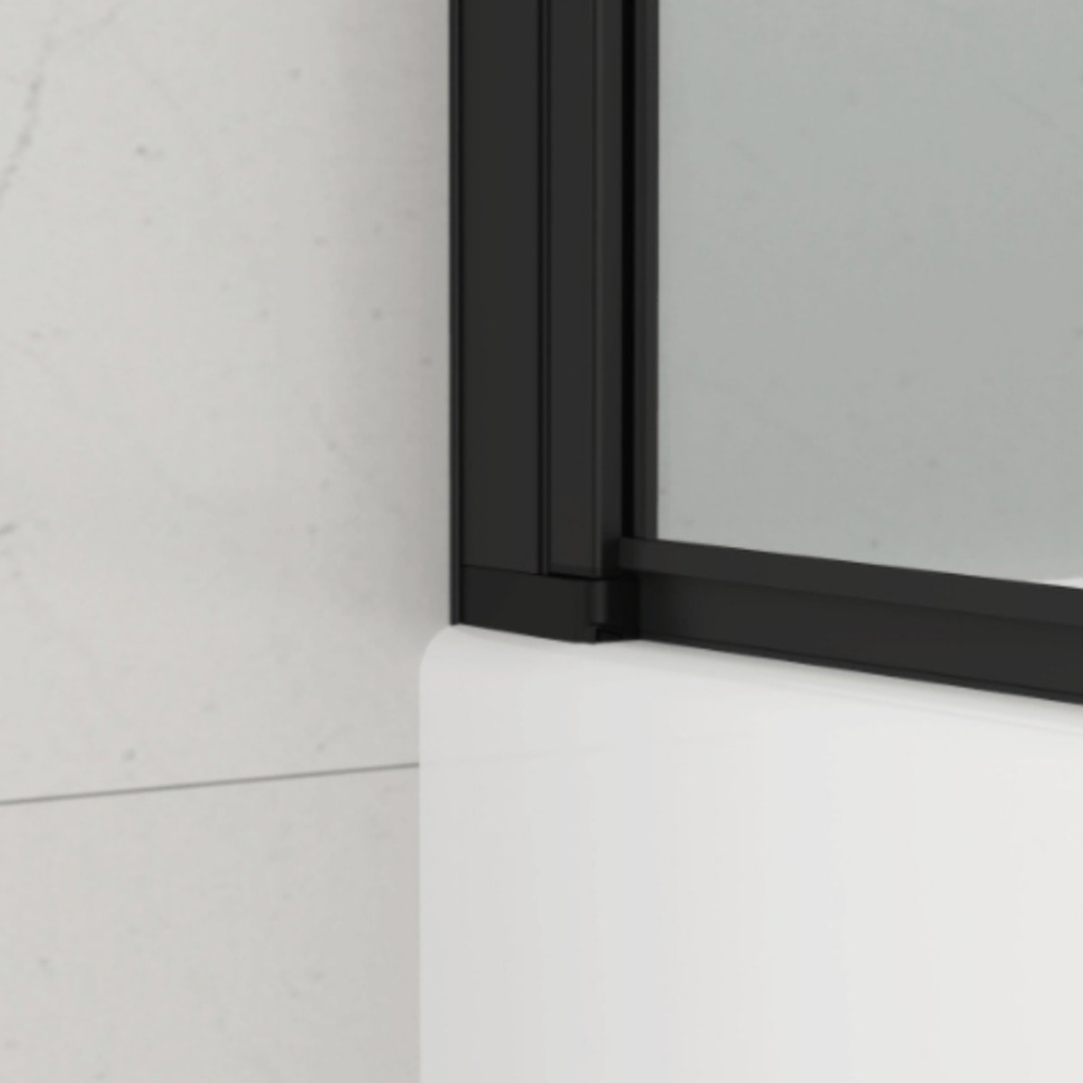 150x105 cm SK Pare-baignoire en verre 2 volets pliants, orientation gauche et droite, noir (SATVZSKNEW105C)