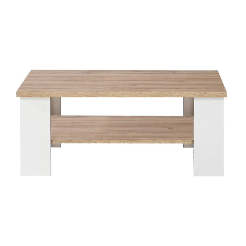 Table basse bois et blanc mat rectangulaire L107cm - ENORA