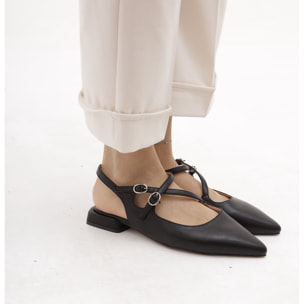 SLINGBACK FLAT INCROCIO NERO
