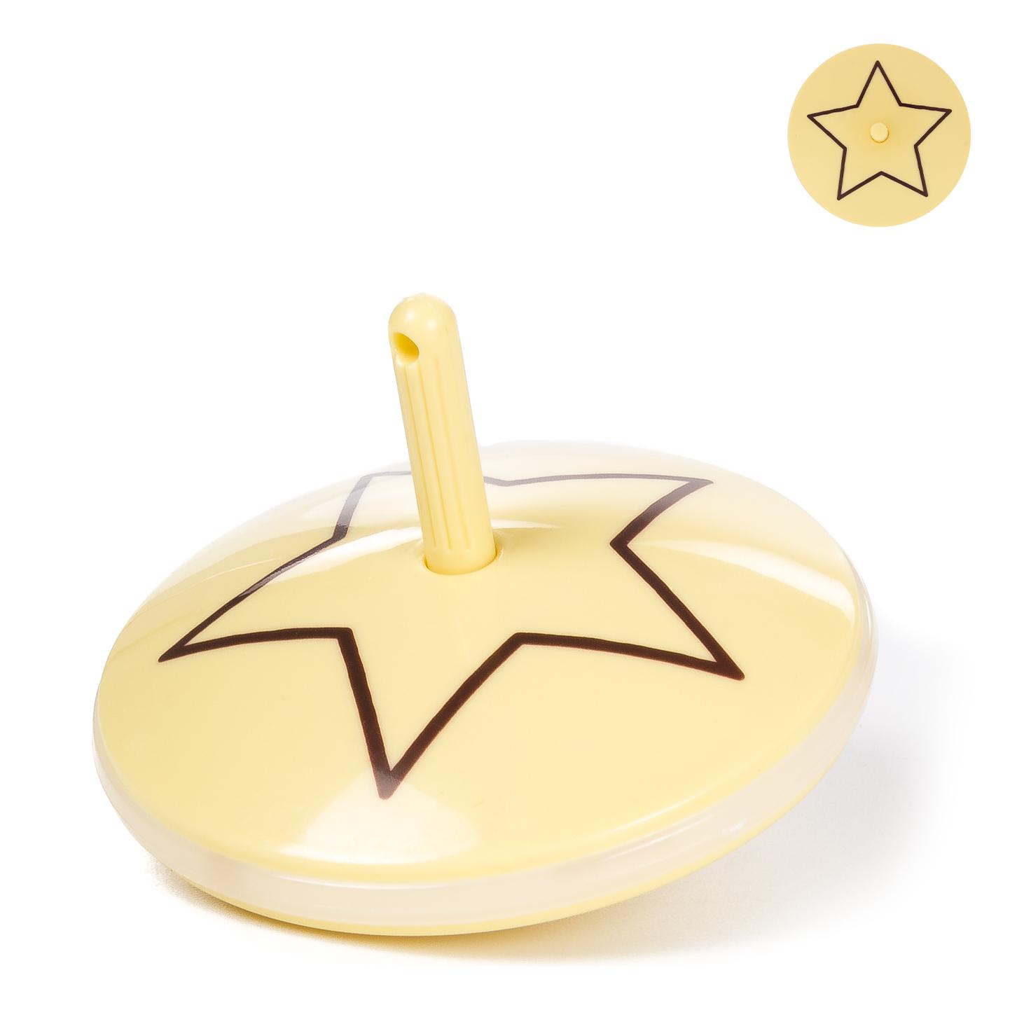 DAM Spinning Speed Twirl Top Squid con luces led. Diseño galleta con Estrella. 6x6x4,5 Cm. Color: Beige