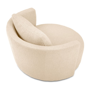 Fauteuil pivotant "Adam" bouclé beige