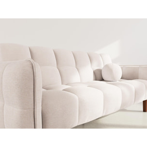 Adam - Canapé convertible clic-clac 2 places en tissu texturé - Beige