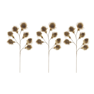 Set de 3 fleurs en plumes de faisan h70cm