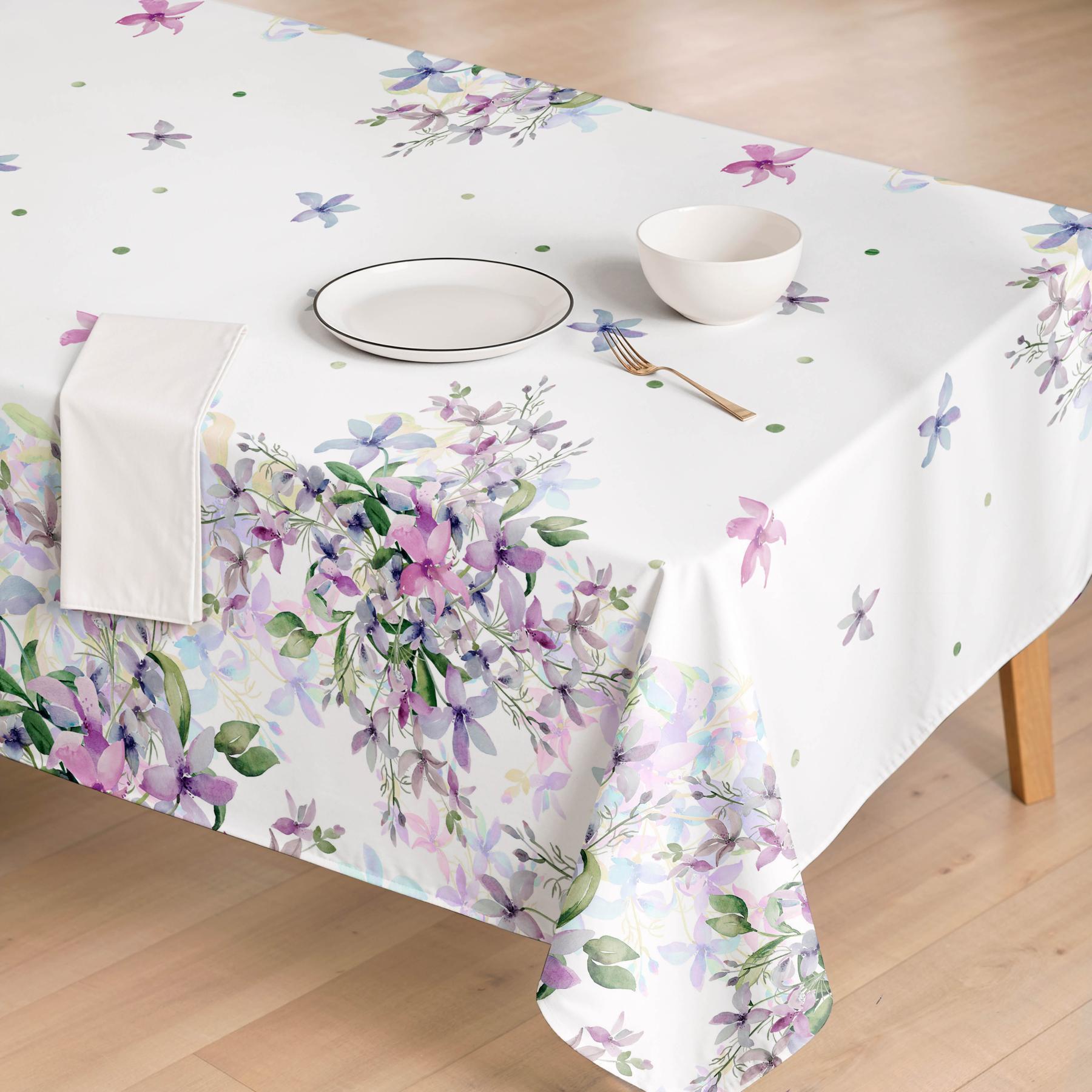 Nappe anti-taches ELISE VIOLET - coton mélangé