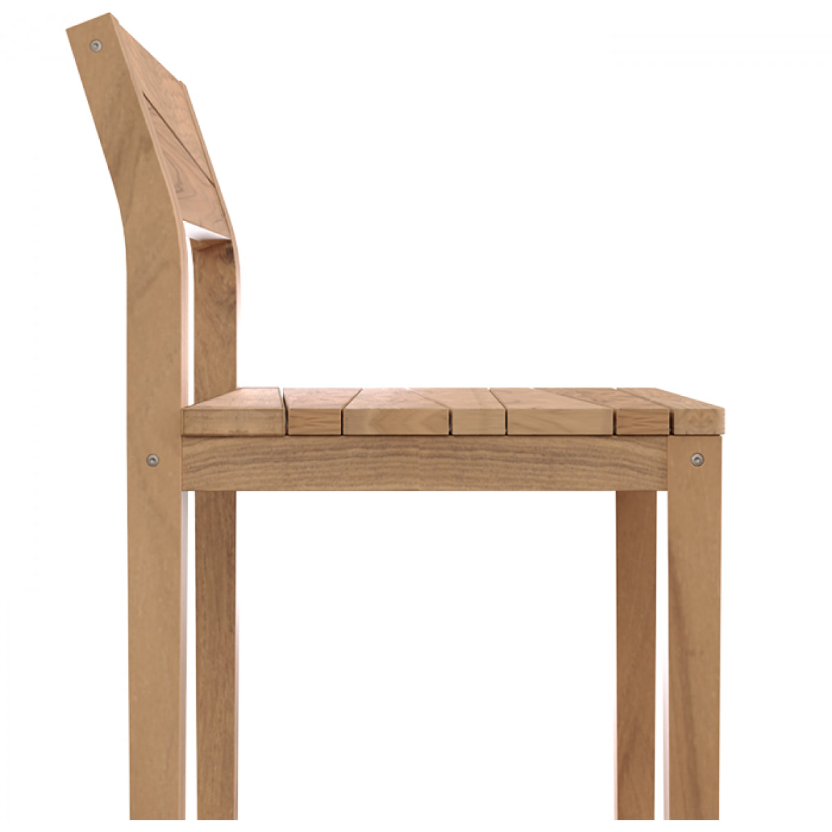 Lot de 2 chaises de bar extérieur en bois de teck massif - Tunga