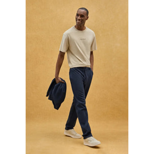 Maglietta beige relaxed fit con logo in gomma Polo Club