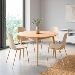 Set 4 Sedie Moderne Con Schienale Ergonomico In Polipropilene E Gambe In Metallo Cucina Sala Da Pranzo Soggiorno Ufficio 87 x 53 x 49 Cm Beige