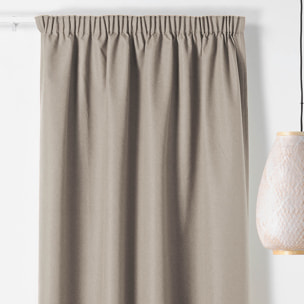 Rideau occultant galon fronceur  - Effet chiné - Taupe