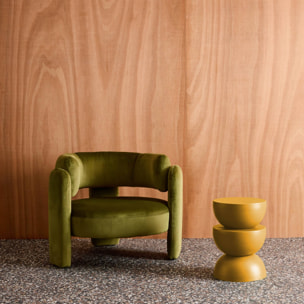 Table d'appoint, bout de canapé, table de chevet métal Ø32 x H46,5cm COUMBA