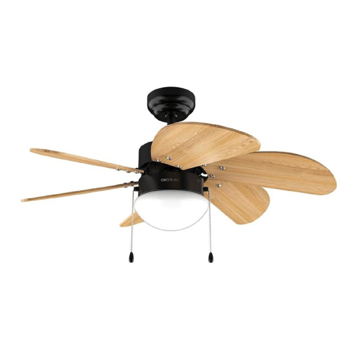 Cecotec Ventilatore da soffitto con luce EnergySilence Aero 360 Black&Wood
