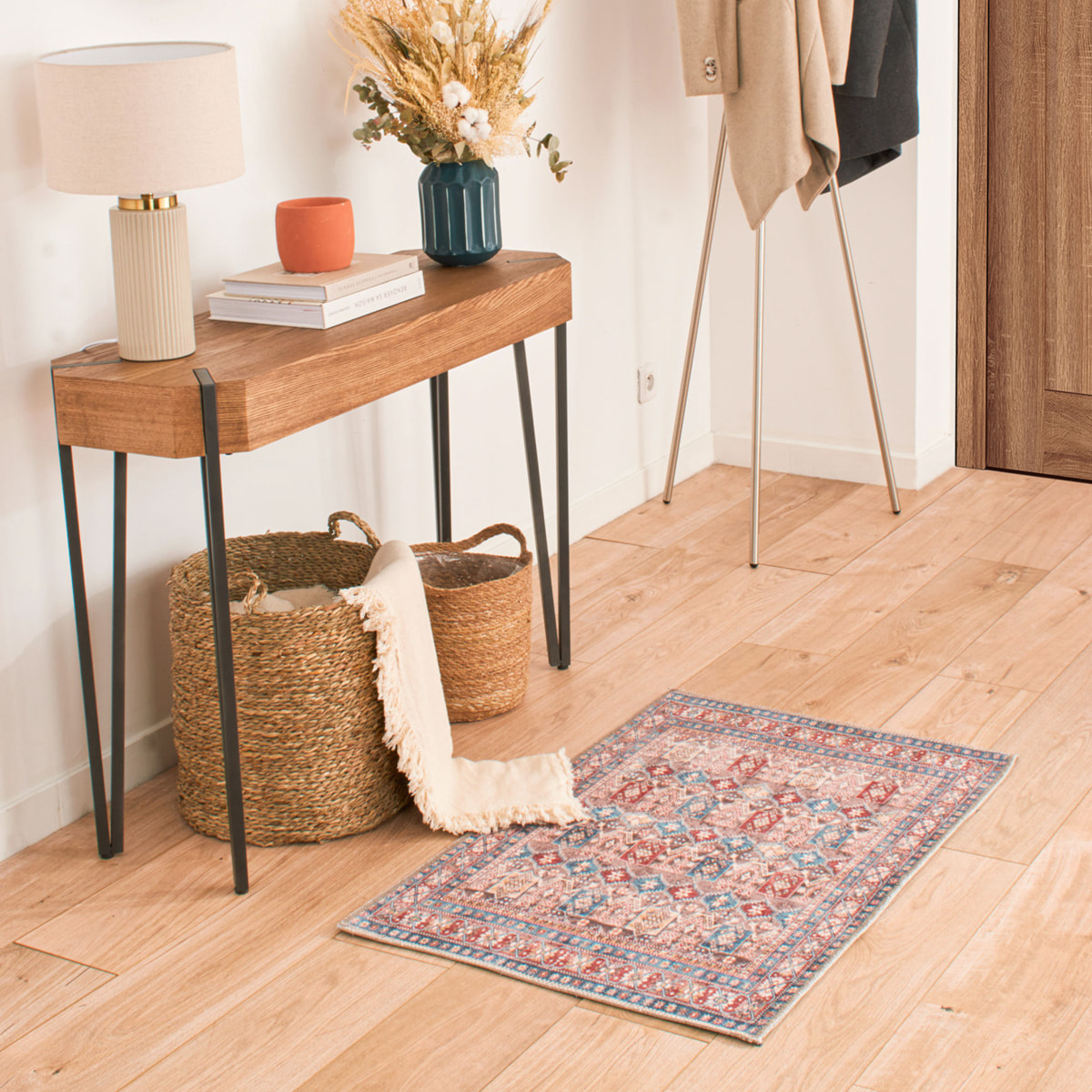 Carry - tapis vintage à motif persan lavable en machine à 30°c, multicolore