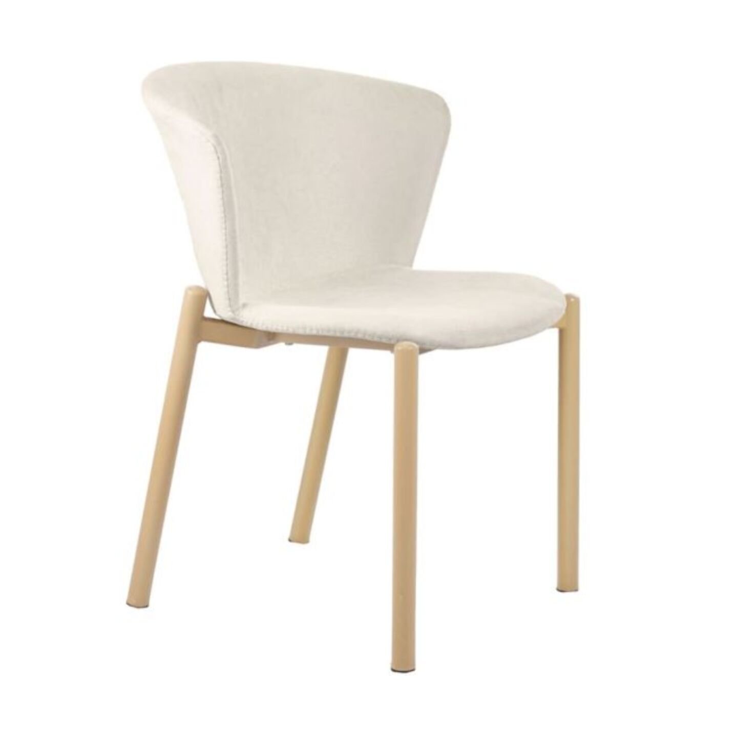 Chaise en tissu pieds en métal effet bois - Gris ou Beige - LOLI