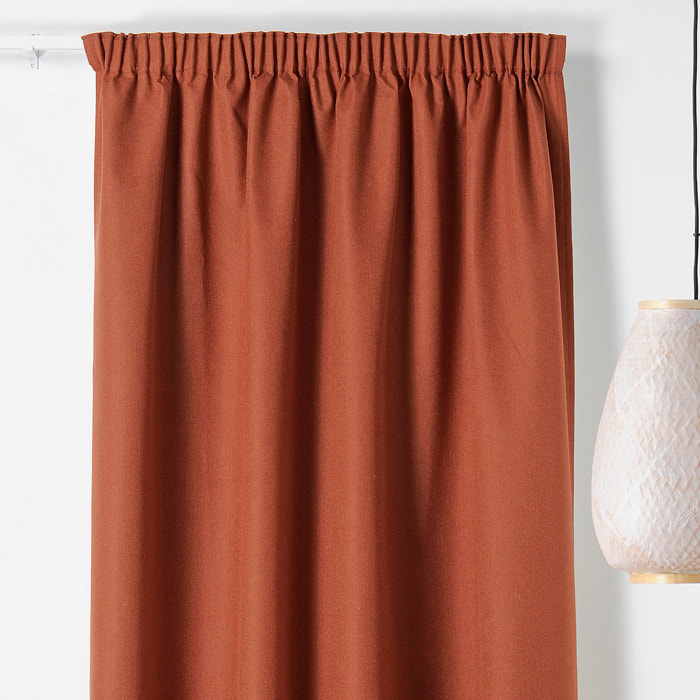 Rideau occultant galon fronceur  - Effet chiné - Brique