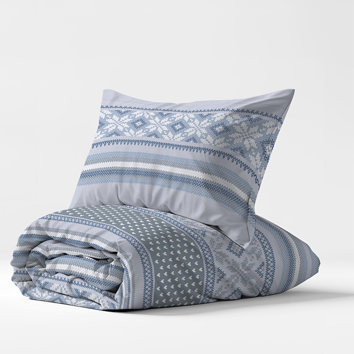 Parure copripiumino norvegia blu 100% cotone