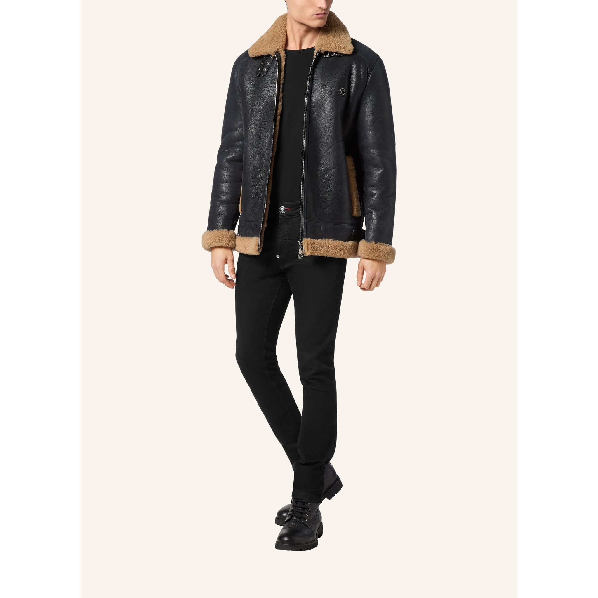 PHILIPP PLEIN Biker ajustada de cuero