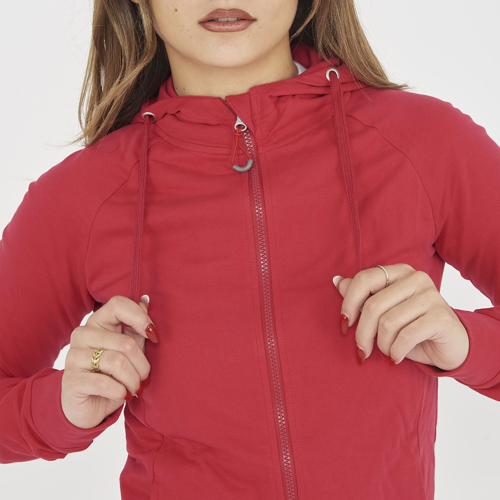 Felpa sportiva con zip DAIR rosa scuro