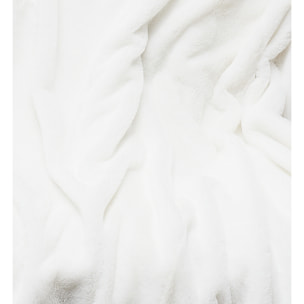 Plaid - HOME DECO FACTORY - Opulence - Imitation Fourrure - Bicolore - Blanc