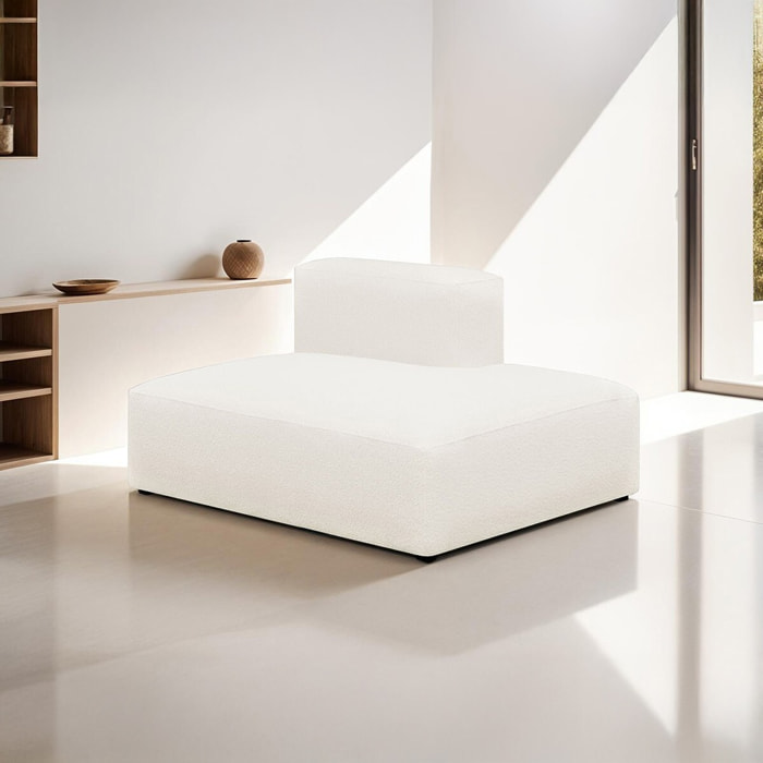 Module d'angle ouvert à droite 2 places en tissu bouclette - MODULO