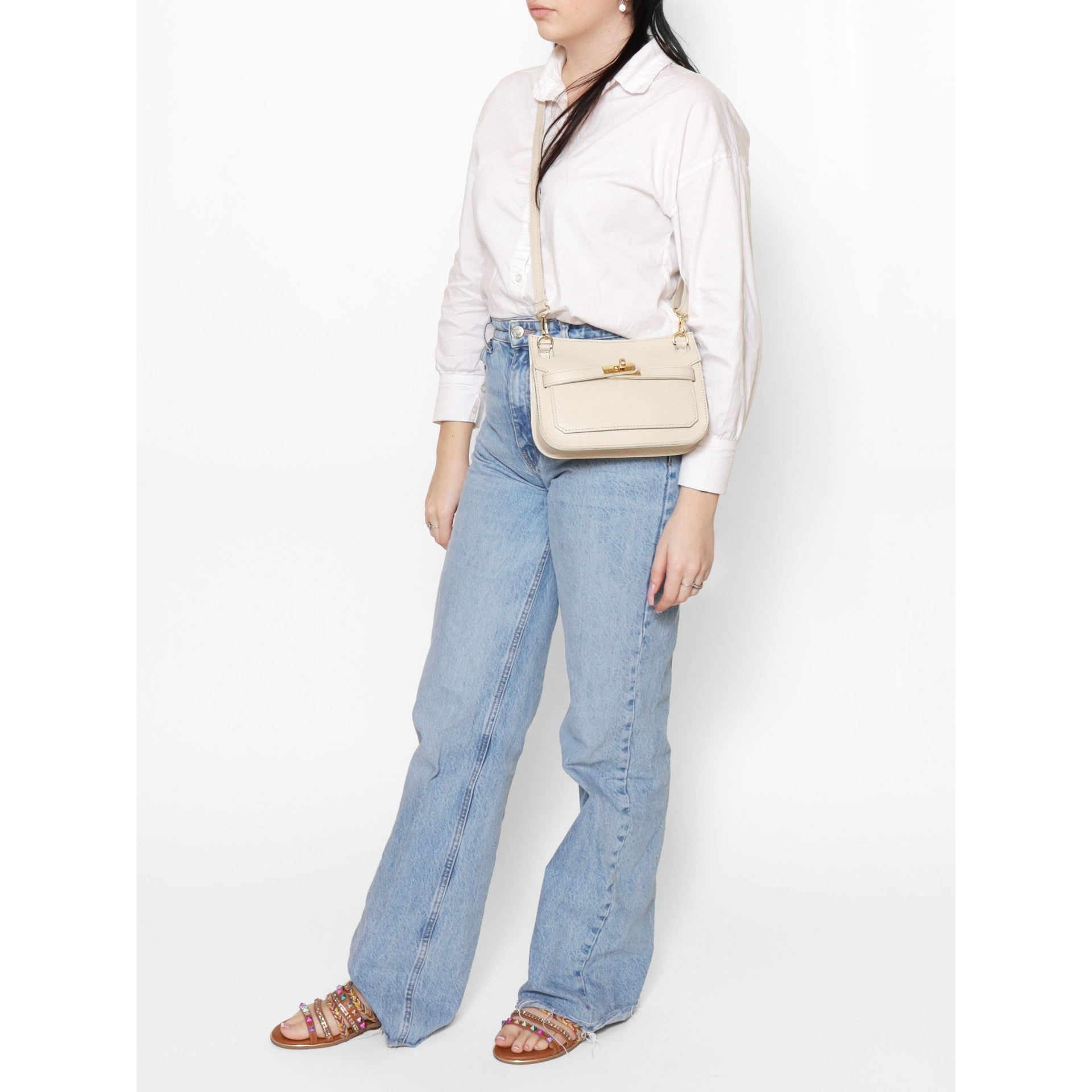 Borsa a tracolla da donna - Modello Katie - 100% vera pelle - 23.0 x 17.0 x 5.0 cm