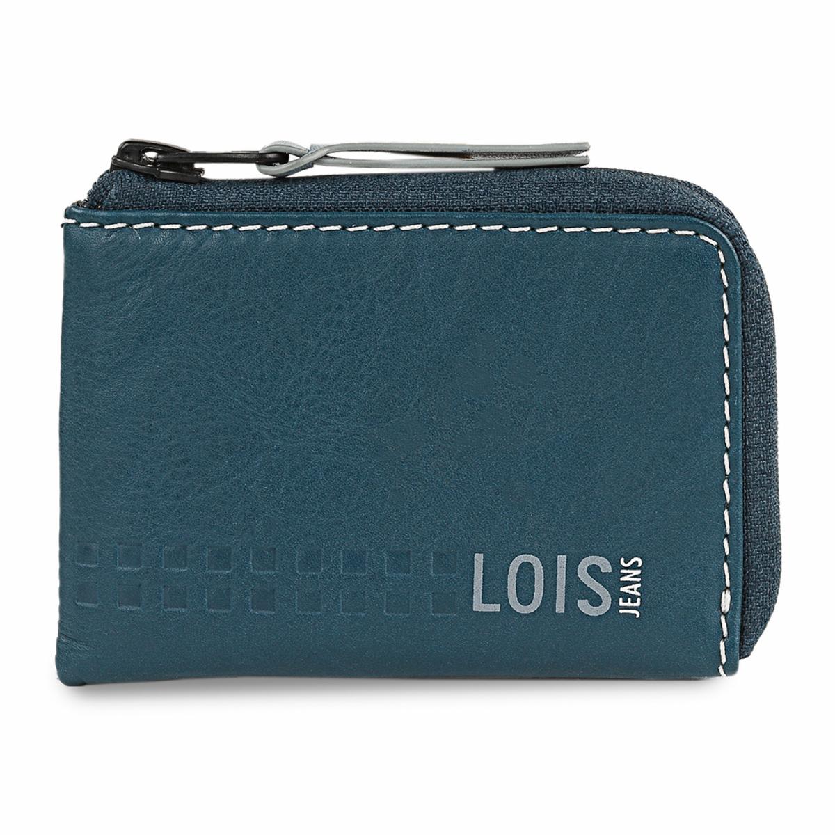 Monedero Piel Hombre Lois Temple Azul-Gris