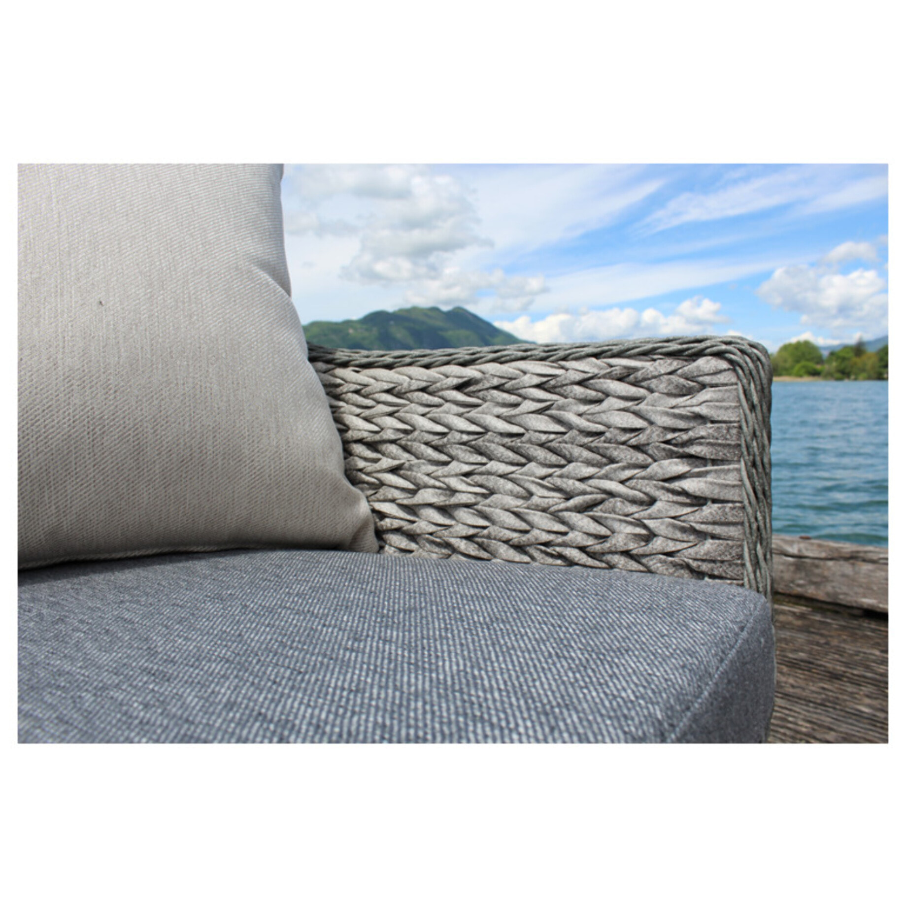 Fauteuil de jardin tressé avec coussin - COOK