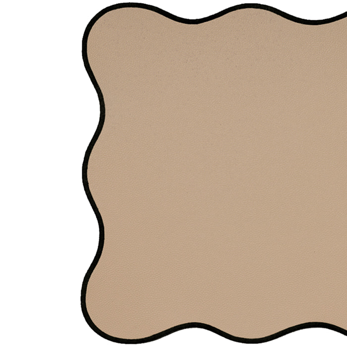 Set de table rectangulaire unis et bords ondulés - Noir