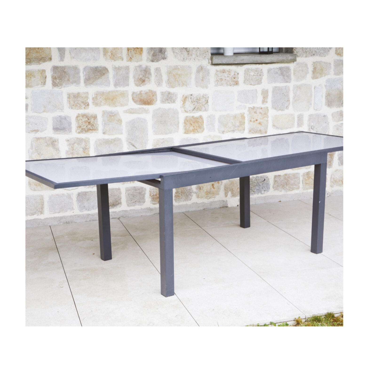 HONFLEUR VERRE - Ensemble table et chaises de jardin