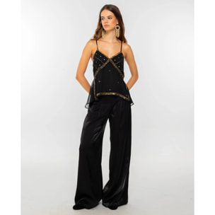 Top de tirantes con pedrería.