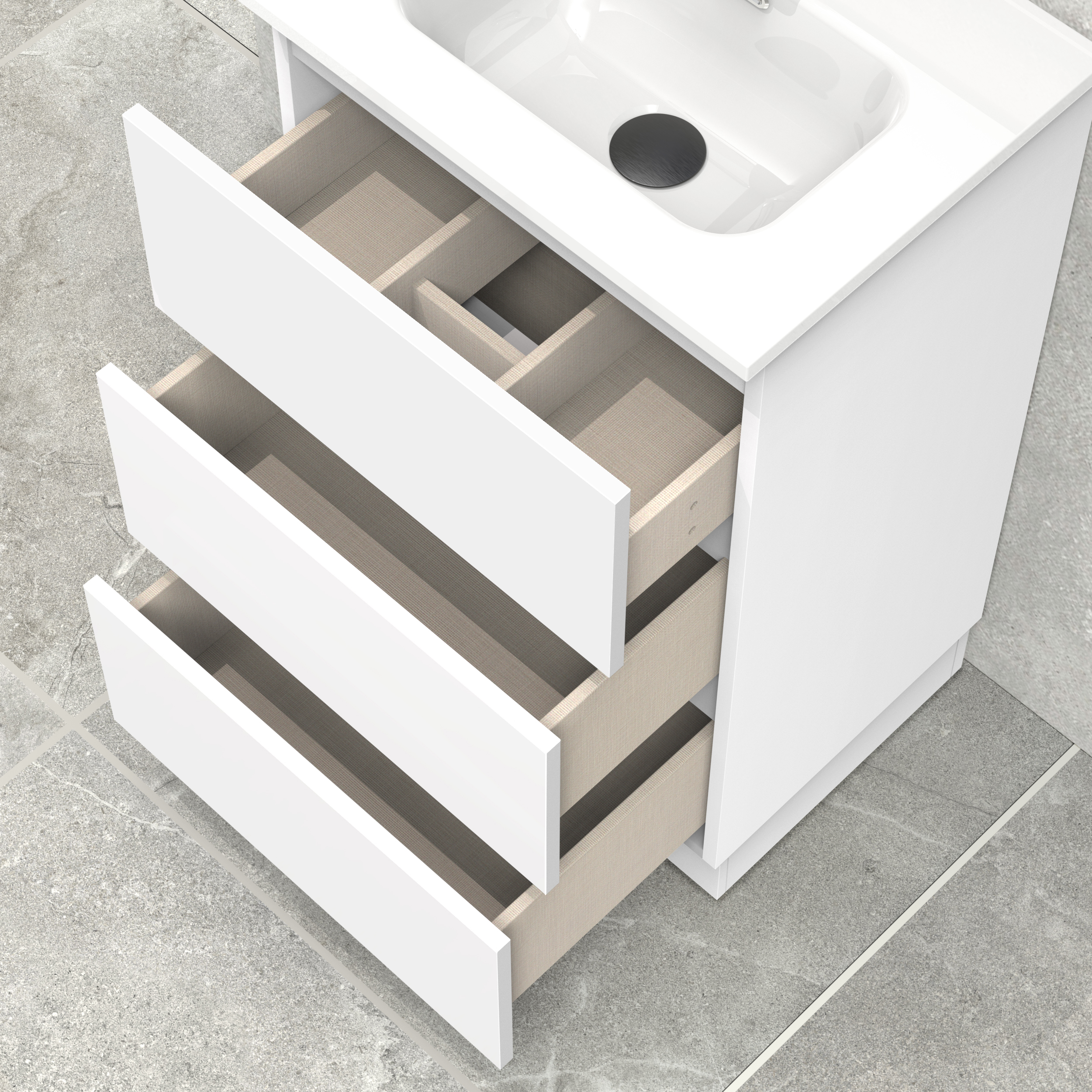 Ensemble de salle de bain IRONA 3C, 50cm, comprend lavabo et miroir