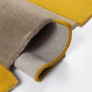 Tapis de couloir en laine COLLAGE Jaune