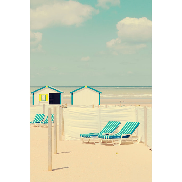Tableau cabanes turquoise Toile imprimée
