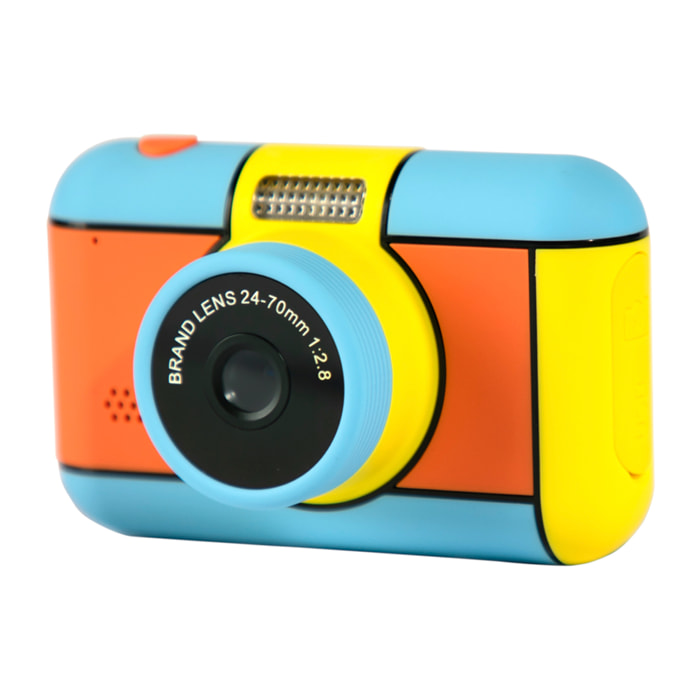 Fotocamera digitale D7 con foto da 32mpx e video HD per bambini. Schermo da 2,4 pollici. Con filtri ed effetti. Cordino per il trasporto.