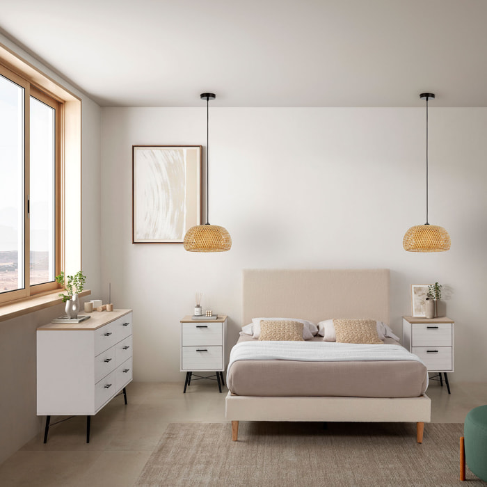 Cabecero Niebla 160x60 cm tela borreguito Beige