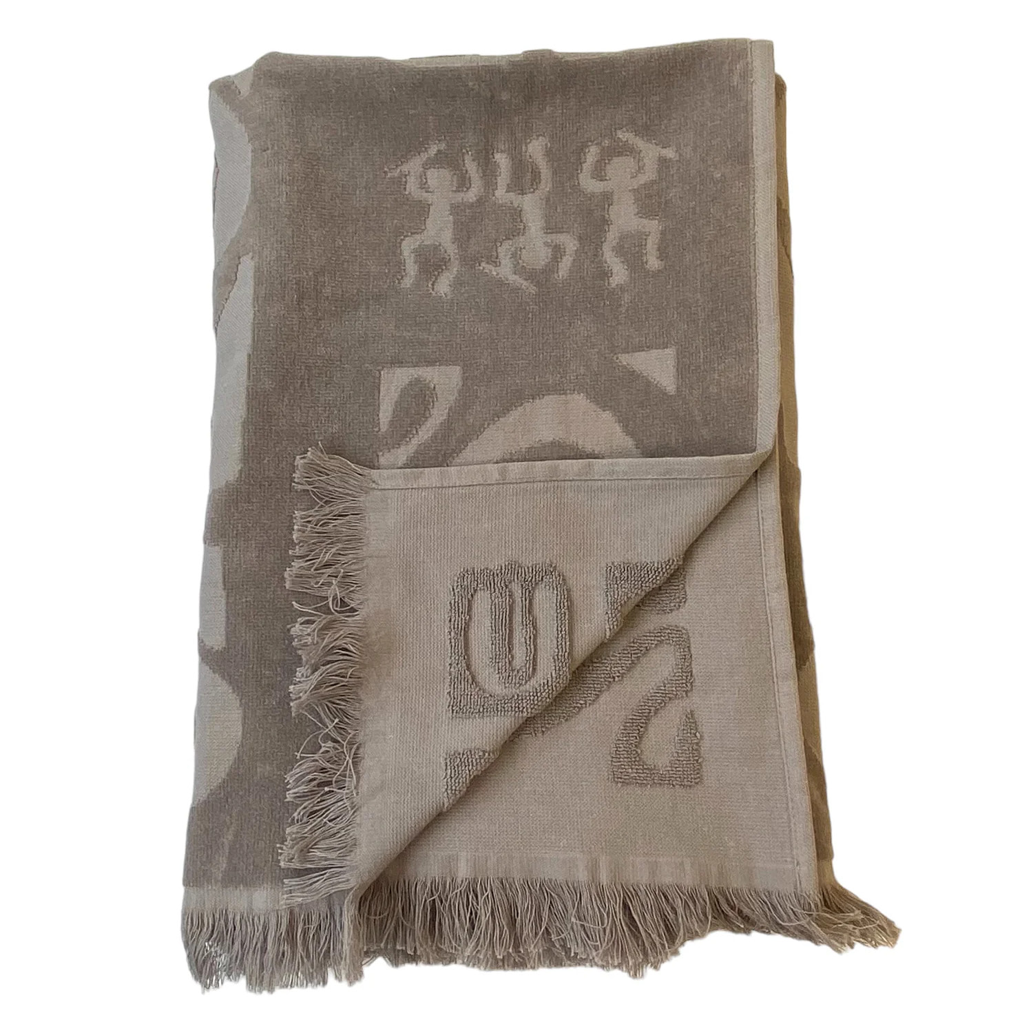 Serviette de plage éponge velours Jacquard ciselée Izapa 90x170 340g/m²