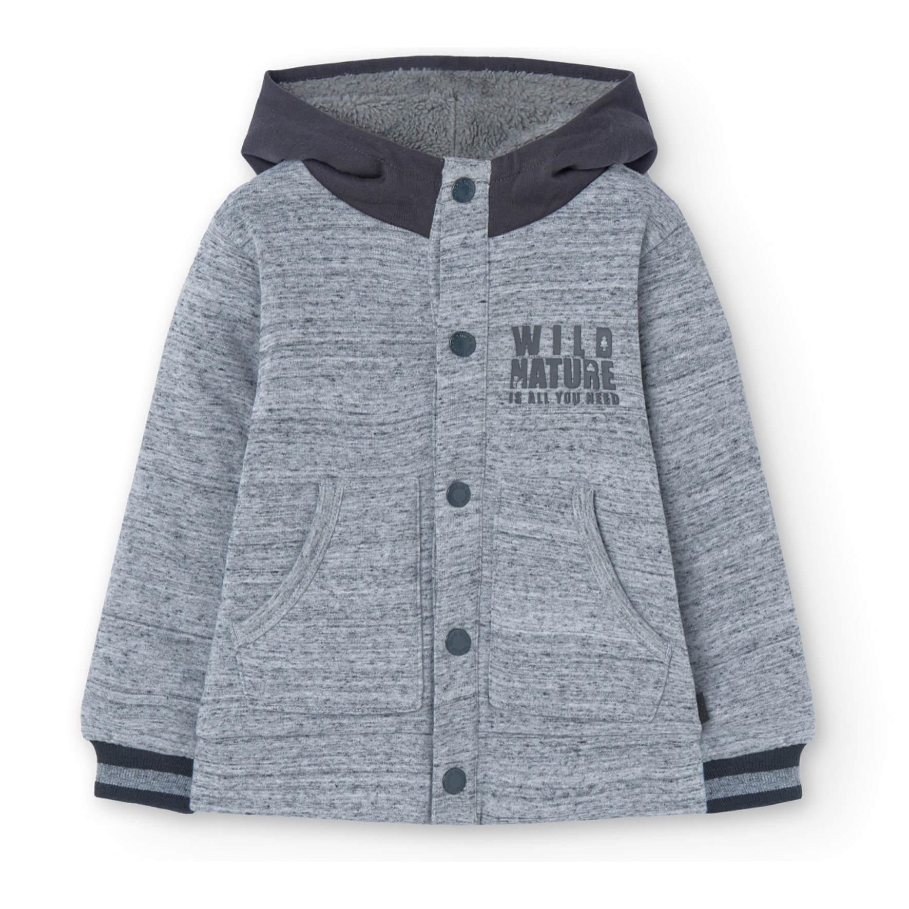 Cazadora felpa combinada de niño