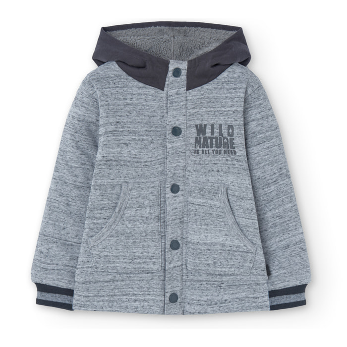 Cazadora felpa combinada de niño