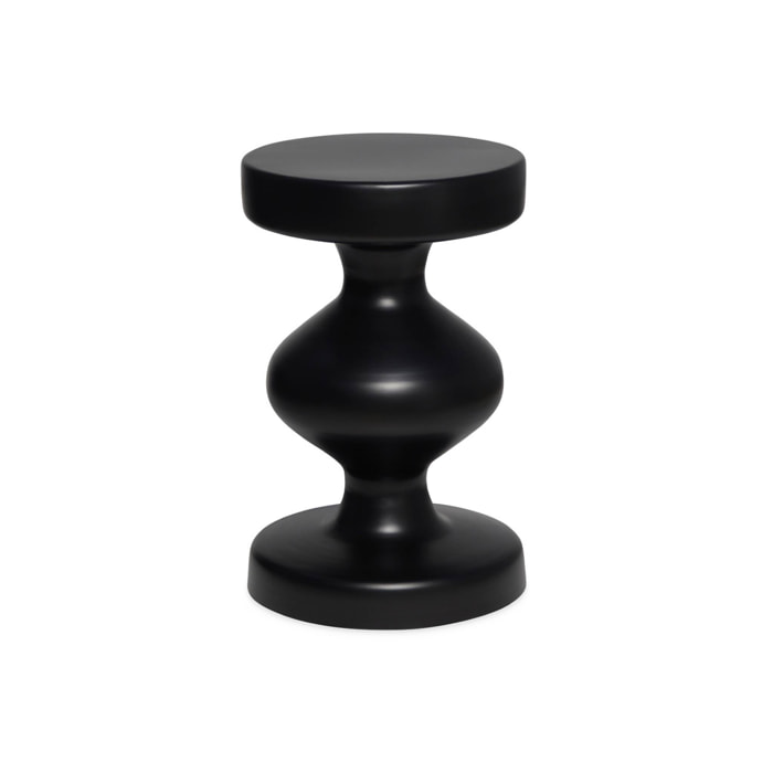 Table d'appoint. bout de canapé. table de chevet en métal. noir. Hawa Ø29.5 x H 47cm