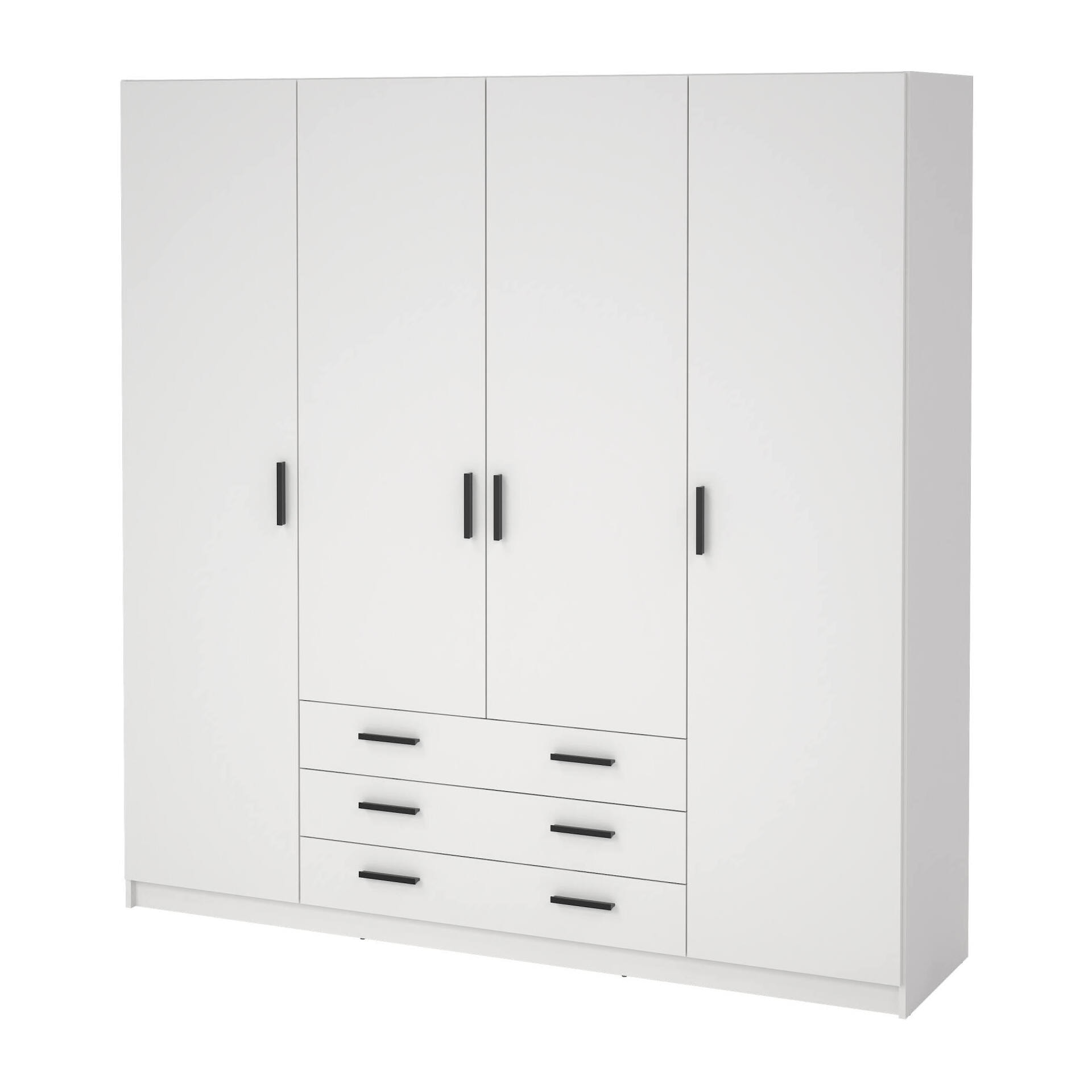 Guardaroba grande Epipola, Mobile camera da letto, Cabina armadio portabiti, Armadio appendiabiti, 196x50 h200 cm, Bianco