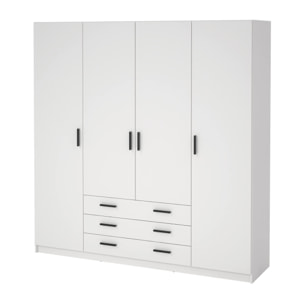 Guardaroba grande Epipola, Mobile camera da letto, Cabina armadio portabiti, Armadio appendiabiti, 196x50 h200 cm, Bianco