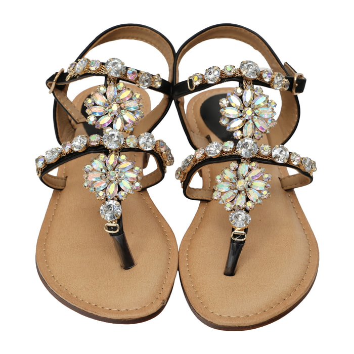 Sandali infradito con dettagli gioiello