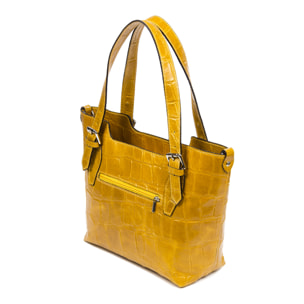 Arezzo Bolso tote Mujer.Piel auténtica Gamuza Grabado Cocodrilo Grande  Camoscio