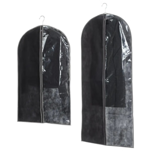 Lot de 2 housses vêtements grand modèle noir