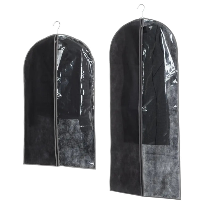 Lot de 2 housses vêtements grand modèle noir