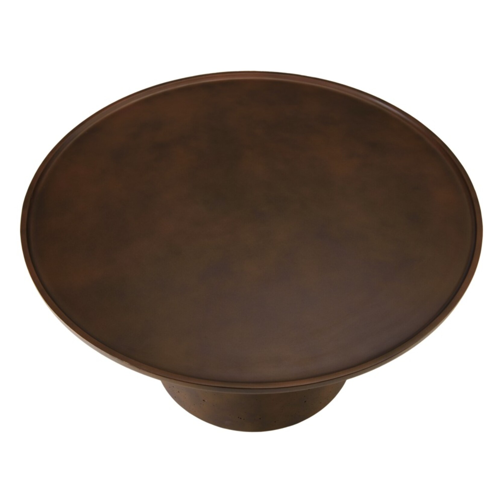 NESTOR - Table basse ronde en béton marron D80cm